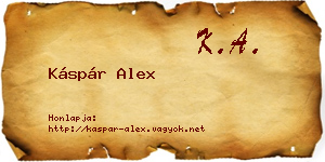 Káspár Alex névjegykártya