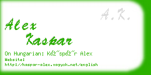 alex kaspar business card